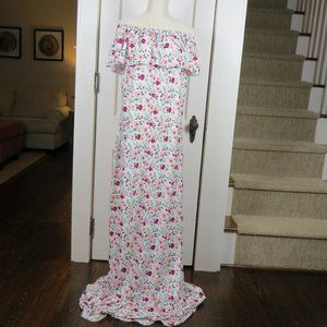 NEW / NWT Busy Bees Smocks Maxi Dress - XL - Off Shoulder - Floral